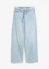 Jeans wide leg con bordo sfrangiato in vita, vita media, bonprix