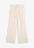 Pantaloni paper bag in misto lino leggero, bonprix