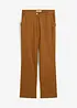Pantaloni in misto lino e viscosa,  vita alta, bonprix
