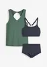 Tankini con reggiseno a fascia (set 3 pezzi), bonprix