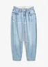Jeans barrel cropped low stretch, vita media, bonprix