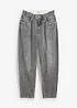 Jeans barrel cropped low stretch, vita media, bonprix