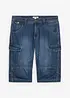 Bermuda cargo lunghi elasticizzati in jeans leggeri, relaxed fit, bonprix