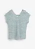 Maglia in lino con maniche a pipistrello e scollo a V, bonprix