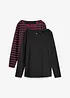Maglia a maniche lunghe con scollo a barca (pacco da 2), bonprix