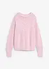 Maglione traforato in misto lino, bonprix