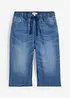Bermuda lunghi in jeans con elastico in vita, slim fit, bonprix