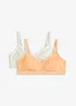 Reggiseno senza ferretto con cotone (pacco da 2), bonprix