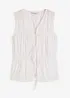 Blusa senza maniche con volant e laccetti, bonprix