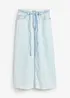 Gonna midi in jeans super soft, vita media, bonprix