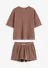Tuta da casa in jersey alveolare con pantaloncini, bonprix