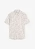 Camicia a maniche corte a fiori in puro cotone biologico, bonprix