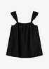 Top in jersey crêpe con volant alle spalline, bonprix