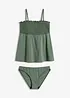 Tankini a fascia con lavorazione a punto smock (set 2 pezzi), bonprix