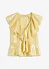 Blusa lucida con volant, bonprix