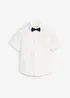 Camicia con maniche corte e papillon in puro cotone (set 2 pezzi), bonprix