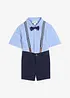 Camicia a maniche corte, Bermuda chino, bretelle e papillon (set 4 pezzi), bonprix
