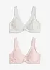 Reggiseno t-shirt non imbottito con ferretto e cotone biologico (pacco da 2), bonprix