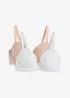 Reggiseno push-up con ferretto in cotone biologico elasticizzato (pacco da 2), bonprix