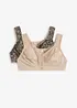 Reggiseno senza ferretto con allacciatura sul davanti e cotone biologico (pacco da 2), bonprix