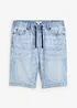 Bermuda elasticizzati in jeans leggero con elastico in vita, slim fit, bonprix