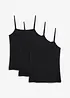 Top con spalline sottili e cotone biologico (pacco da 3), bonprix