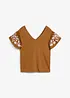 Top in maglia di misto seta con maniche di chiffon, bonprix