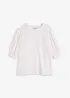 Maglia traforata con volant, bonprix
