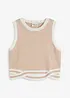 Top di  maglia cropped con motivo a intreccio sull'orlo, bonprix