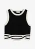 Top di  maglia cropped con motivo a intreccio sull'orlo, bonprix