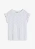 Top in maglia effetto uncinetto con pizzo, bonprix