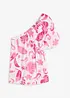 Blusa monospalla in viscosa operata, bonprix