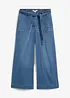 Jeans wide leg cropped con cinta comoda, vita alta, bonprix