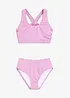 Bikini a bustier a costine (set 2 pezzi), bonprix