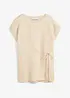 Maglia in puro lino con inserto in tessuto, bonprix