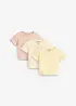 Maglia in cotone biologico con volant (pacco da 3), bonprix