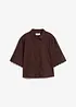 Camicia cropped in misto lino, bonprix