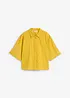 Camicia cropped in misto lino, bonprix