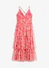 Abito midi in tulle fine con volant, bonprix