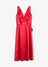 Abito midi in satin lucido con applicazione floreale, bonprix