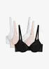 Reggiseno push-up con pizzo fine (pacco da 3), bonprix