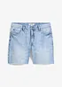 Bermuda elasticizzati in jeans con orli aperti, relaxed fit, bonprix