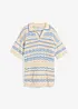 T-shirt oversize in maglia di misto lino e cotone fresco, bonprix