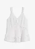 Top con spalline sottili e ruches, bonprix
