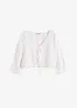 Blusa con ricamo traforato e maniche a sbuffo, bonprix