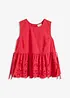 Top con spacco e ricami traforati, bonprix