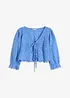 Blusa con ricamo traforato e maniche a sbuffo, bonprix