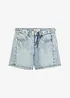 Shorts di jeans low stretch, vita media, bonprix