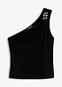 Top monospalla con dettaglio gioiello, bonprix