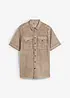 Camicia  effetto lavato a maniche corte, bonprix
